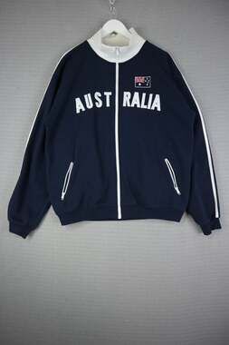 Samsousan Vintage Australia Track Jacket Navy White Size XL Full Zip Flag Logo
